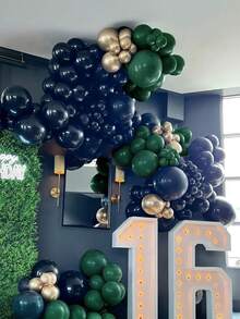 116 Stücke dunkelgrüne schwarze und goldene Ballon Girlande Set für Geburtstags Dekoration, Hochzeitsdekoration, Jahrestags Deko, Feiertags Party Dekorationen, Feier Dekorations, Party Deko Latex Ballon