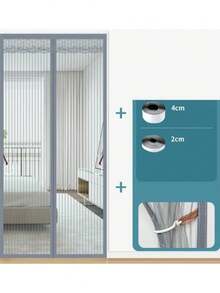 DeTODO Mosquitero Magnético, Cortina de Puerta anti-Mosquitos Con Malla Super Fina Para Dejar Pasar el Aire Fresco, Cierra Automáticamente, Facil de Instalar - Gris Claro - Ver 4