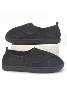 男士宽头鞋，防滑鞋底，越野跑赤足鞋，适合糖尿病引起的足部肿胀、骨科患者、足部水肿、老年人 - 黑色 - 查看 6