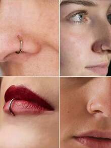 1Pair 925 Sterling Silver Classic Nose Rings Hoops Lip Ring For Women/Men 6-10mm Small Thin Nose Piercing Jewelry For Daily Wear