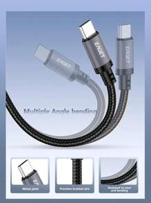 EAGET USB Type C Cable Fast Charging USB A To Type C Charger Cord Braided With Compatible With IPhone 15/15plus/15pro Max/16, Sam Sung Galaxy S23 Ultra/S23/S23+/S22/S22 Ultra/S22+/S21 For Android Phones Compatible With IPhone 16, 16 Pro Max, 15, 15 Plus, 15 Pro, 15 Pro Max, Compatible With Redmi, Compatible With OnePlus