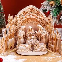 1pc Classic Nativity Of Jesus Scene 3D Greeting Card, Home And Party Atmosphere Decorative Items,Birthday Card, Wedding Gift Card, Surprise Gift For Friends, Gift For Mother, Gift For Parents, Suitable For All Kinds Of Festival, Celebration & Parties