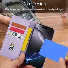 1 件带卡槽的皮革钱包手机壳，适用于 17 Pro Max / Galaxy A56，简约时尚