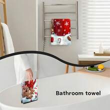 1 set/1 pieza/2 piezas Toallas de cocina y paños de cocina con estampado de hombres de jengibre navideños, adecuados para decoración de interiores en restaurantes, cocinas y baños, decoración de fiestas, regalos navideños y también pueden ser entregados como regalos de Navidad