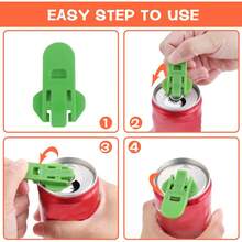 12pcs Manual Easy Can Opener, Soda Beer Can Top Ring Opener Tool, Leak-Proof Beverage Can Lid Opener, For Soda, Cola, Beer, Sparkling Water, Aluminum Cans - Multicolor - View 4