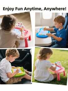 1pc Magnetic Drawing Board For Kids (Can Be Assembled As Small Table/Wall-Mounted/Stand Mode), Colorful Erasable Magnetic Drawing Pad Toy, Learning Sketch Board, Doodle Writing Board (Comes With 4 Geometric Stamps & 1 Pen), Great Gift For Easter/Halloween/Christmas/Birthday Party - Multicolor - View 9