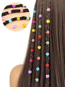 60pcs Hair Braids Beads Headwear Cute Candy Colors Plastic Hairpins Summer Hair Claw Clips For Girls Hair Accessories Loc Hair Jewelry For Braids For Girls