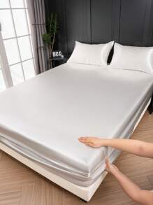 2/3 件套奢华缎面床笠套装、床上用品、丝滑触感床垫保护套（无填充物）、适用于卧室的亲肤舒适床笠、纯色缎面床笠套装、凉爽透气的床上用品、柔软丝滑的极简主义风格床单、适用于大号双人床、特大号双人床、全尺寸、可机洗、1 件床垫套和 1/2 件枕套、完美的节日礼物、秋季装饰、房间装饰、返校、学校用品