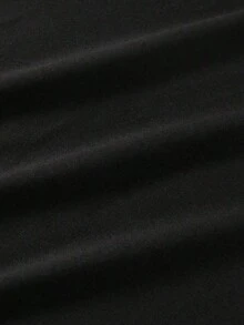 Camicia estiva da uomo a maniche corte, girocollo, con stampa di slogan e dipinti - nero - Visualizzare 3