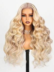 Eulisi 波浪卷假发 高光渐变蕾丝前假发 真人发 P10/613 蕾丝前假发 真人发 13x4 即戴即用 无胶假发 真人发 高清金色高光蕾丝前假发 真人发 高清透明预拔毛 180% 密度（24英寸，P18/613 直发假发） 万圣节服装 - 彩色 - 查看 6