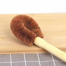 Kitchen Cleaning Brush Natural Bamboo Handle And Sisal Bristles Scrub Brush For Dish Cast Iron Skillet Pots Pans Pot Brush - màu nâu - Xem 3