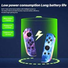 全新 JY02 星空色迷你手柄，NS 粉色控制器支持 Switch/NS 控制台，带 RGB 照明，JY 迷你手柄带振动马达，BT 5.2 Joy 控制器 RGB LED 开关 L/R 游戏手柄兼容 Switch/Lite/Oled JoyCon 游戏手柄操纵杆带双振动 - 藍色 - 查看 5