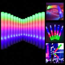 CamelParty 100 PCS LED Foam Glow Sticks, Glow Sticks Bulk Party Pack With 3 Modes Colorful Flashing, Glow In The Dark Party Supplies, Light Up Foam Sticks For Wedding, July 4th, Birthday, Raves, Concert - Nhiều màu - Xem 6