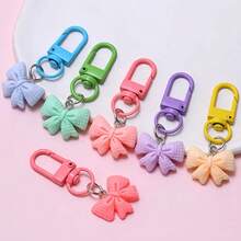 10 件生动的蝴蝶结钥匙扣 - 彩色树脂龙虾扣钥匙扣，带可拆卸环，非常适合背包和配饰，背包配件 | 生动的蝴蝶结设计 | 耐用的塑料钥匙扣，钥匙扣配件 - 彩色 - 查看 6