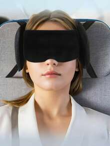 2/1 件眼罩、旅行头部支撑带、飞机颈枕微珠颈枕旅行头部支撑颈枕用于飞机绑带至头枕 - 舒适可调节旅行枕、旅行枕和眼罩、光滑眼罩用于睡眠 - 彩色 - 查看 2