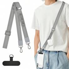 94-150cm Adjustable Nylon Lanyard Strap, Reflective Strip, Crossbody/Neck Strap, Compatible With All Smartphone Models, Multifunctional Stand, Anti-Drop, Lightweight Design