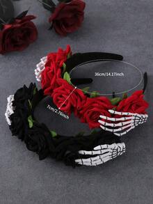 1 faixa de cabeça de aba larga com formato de osso de esqueleto de Halloween, estilo gótico escuro e engraçado, atmosfera de terror, faixa de cabeça personalizada, acessório de cabelo para mulheres, acessórios de cabelo, acessórios para festivais, faixa de cabelo, arco de cabelo, faixa de cabelo para mulheres, acessórios de beleza para casa, presentes para mulheres, acessório de cabeça - Multicolorido - Ver 6