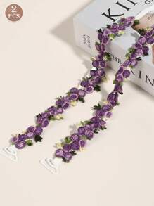 Women's Elegant Lingerie Accessories, Women's Underwear Shoulder Straps, Lace Lace Underwear Straps, Embroidered Leakable Shoulder Straps, High Elastic Shoulder Straps, Camisole Straps, Invisible Bra Straps, Suitable For Weddings, Parties For A Variety Of Occasions, Women's Underwear Accessories With A Variety Of Clothing Matching