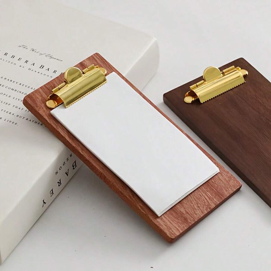 1PC Wooden Mini Clipboard Small Clipboard. Check Display Rack, Memo Board. Cooking Recipe Clipboard, Suitable For Restaurants, Schools, Waiters, Guest Waiters, Menu Stands,
