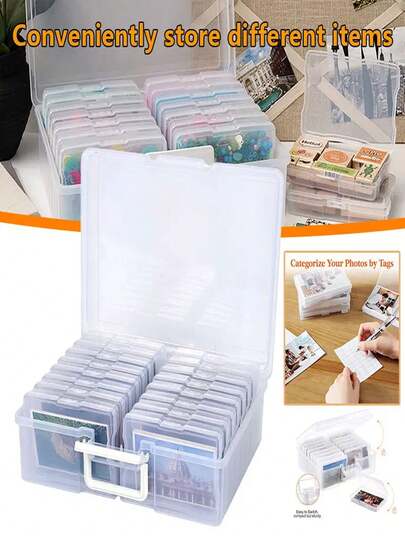 1 件珠宝收纳盒、照片收纳盒、化妆品收纳盒，16 个内部塑料工艺品收纳隔层，适用于珠宝、项链、化妆品、照片、工艺品、剪贴簿，带手柄，是送给妈妈、生日、返校、圣诞节、万圣节、感恩节的绝佳礼物
