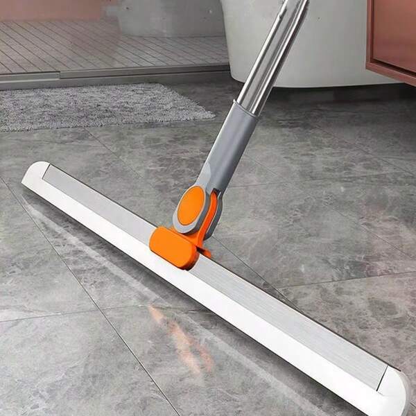 Trapeador de agua Magic Broom, limpieza integral de pisos mojados, pisos secos, polvo, retráctil, reutilizable, herramienta de limpieza sin escobillas con cabezal giratorio adecuada para baño, dormitorio y cocina