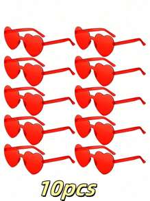 14pcs, 8pcs, 5pcs, 12pcs, 16pcs, 25pcs, 50pcs Heart Shaped Fashion Glasses, Elegant For Party And Everyday Use, All Seasons - Multicolor - View 18