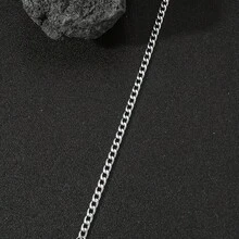 1 Piece Men's Simple Stainless Steel Silver Chain Bracelet Hip-Hop Punk Style Fashion  Party Gift - bạc - Xem 6