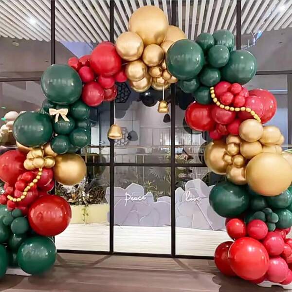 24/36 Stücke rote, grüne, goldene Luftballons, 10 Zoll Latex Ballons geeignet für Geburtstag, Hochzeit, Feiertage, Weihnachtsparty Dekorationen