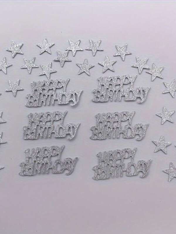 100pcs Colorful Paper Confetti, Glitter Gold & Silver Star Shaped Paper Pieces, Round & Letter Design, Lightweight Sequins, Multi-Color Paper Scatters For Party Decoration, Suitable For Tabletop Decor, Birthday Celebration, Halloween, Christmas, New Year Sprinkling, Elegant Party Decoration, Birthday/Wedding Floral Accents