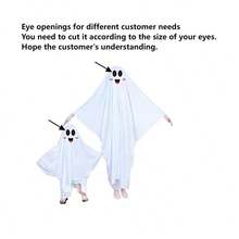 Kostium ducha na Halloween, makijaż na imprezę, peleryna ducha, przebieranie się na imprezę cosplay, biały płaszcz