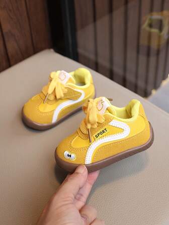 Toddler & Little Kids' Colorblock Non-Slip Casual Sneakers, Lightweight Hook-And-Loop Lace-Up Low-Top Thin Shoes For School & Outdoor, (Please Order According To Actual Insole Length)