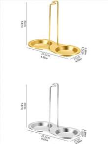 不锈钢立式汤勺架，厨房餐厅小工具，火锅店，自助餐，厨房装饰，勺架，餐具收纳架，便携式西式不锈钢汤勺和火锅勺架（不含勺子） - 彩色 - 查看 4