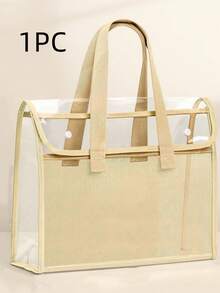 Questa borsa portadocumenti di grandi dimensioni, portatile, trasparente e impermeabile è realizzata in materiale PVC autoadesivo e presenta un design espandibile. È adatta a varie occasioni, come Ringraziamento, Ognissanti, matrimoni, anniversari e per gli studenti. Può essere utilizzata per riporre forniture per ufficio, libri, cosmetici, prodotti per la cura della pelle e altro ancora.