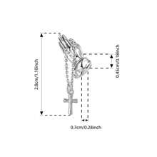 WOSTU 1 Pieza Colgante de Cruz de Plata de Ley 925 Vintage con Zirconia para Pulsera, Collar DIY, Joyería Religiosa para Mujer