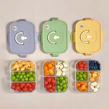 1pc Transparent Plastic Divided Lunch Box With Handle, Portable Leak Proof Bento Box With Compartment, Microwave Fruit Salad Food Storage Container Lunch Container, Meal Prep Box For StudentAdult Use In Home, Office, Camping, Picnic, Back To School - Multicolor - View 4