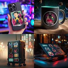 SQUID GAME 25张/套贴纸，趣味独特设计，包含人物、符号和游戏场景涂鸦贴纸，完美适用于笔记本电脑、手机、水瓶、剪贴簿、DIY项目，粉丝礼物之选。 - 彩色 - 查看 5