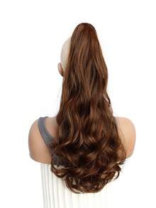Curly Hair Ponytail Extension Dark Brown Claw Clip In Hair Extensions Ponytail 20" Wavy Ponytail Wig Synthetic Natural Fluffy Wig Daily Use Hair Christmas Hot Selling - Light Brown - View 11