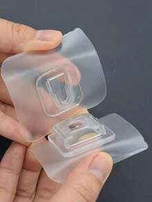 Adhesive Transparent No-Drill Dual-Hook Organizer Holder For Router, Wall Mount Bracket - One Size Fits All - View 2