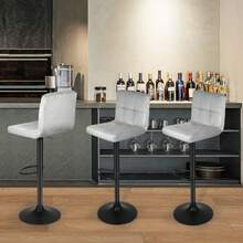 Juego de 2 taburetes de bar para comedor, bar en casa, isla de cocina, silla de bar regulable en altura, capacidad de carga 120 kg