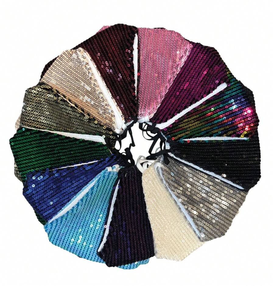 Bling Face Mask, Fashion Washable Sparkly Sequin Face Mask, Cotton Face Mask