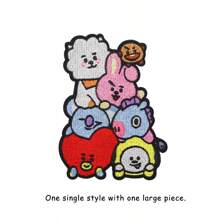 DELUSTA 1 Set 7 Pc BT21 Cute DIY Decoration Iron-On Patch Cartoon Embroidery Cloth Patch Set. It Can Also Be Collected Or Given As A Gift To Good Friends. - Multicolor - View 12