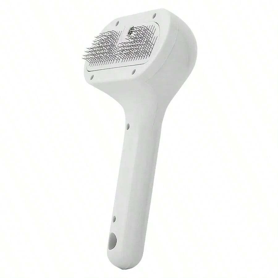 3-In-1 Pet Epilator & Massager With 140 Soft Stainless Steel Combs, Silent And Painless Grooming Tools, USB Rechargeable, Water Tank & Release Button For Cats & Dogs, Cat Grooming Brush - 白色貓刷 - 查看 1