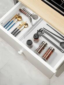 Adjustable Drawer Organizer - Expandable Transparent Dividers, Suitable For Kitchen, Bedroom And Closet Storage, Movable Dividers, Help Home Organization - Multicolor - View 4