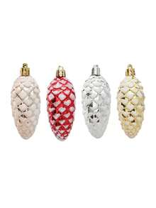 5pcs /Set Plastic Pine Cone Balls, Colorful Hanging Pendants, Festive Christmas Ornament, Small Tree Decorations, Christmas Party Decor Supplies, Holiday Supplies, Christmas Decor, Christmas Supplies Home Decor Christmas Decorations Room Decor Winter
