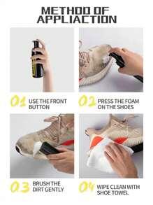 Shoe Cleaner Kit For Sneaker, White Shoe Cleaning Kit, With 2 Shoe Brush & Towel Included,Water-Free Foam Sneaker Cleaner,With Shoe Brush And Shoe Cloth,Work On White Shoe,Suede,Boot,Canvas,PU,Fabric,Etc,Cleaning Brush,Shoe Brush,Shoe Cleaner,Cleaning Tools - Multicolor - View 5