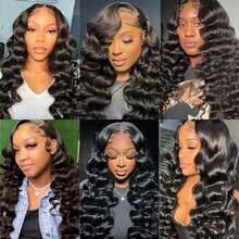 NARNI 28 30 Inch 13x6 Loose Deep Wave Lace Front Wigs Human Hair 250% Density HD Transparent Lace Frontal Wigs Human Hair Pre Plucked Loose Deep Wave Wigs Human Hair With Baby Hair For Women Natural Color - Natural Black - 查看 7