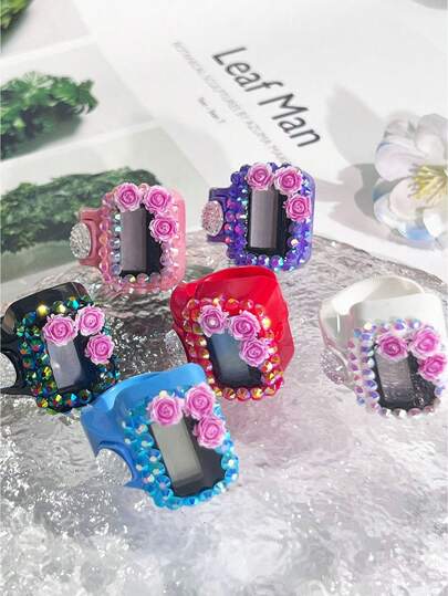 Lavender Flower Finger Counter, Portable Finger Tally Counter, Lavender Flower Laser Diamond Finger Counter, Suitable For Indoor And Outdoor Counting Scenarios