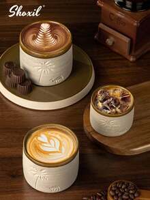 shoxil 1 件咖啡杯、咖啡杯、茶杯、棕榈树和骆驼图案杯、沙特风格陶瓷杯、沙特咖啡杯、沙漠风格咖啡杯、适合家庭、节日礼物、娱乐、庭院、餐厅、沙特国庆日 - 咖啡杯 - 查看 7