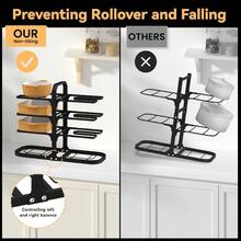 Heavy Duty Pots And Pans Organizer Under Cabinet: 8Tier Adjustable Pot And Pan Organizer Space Saving Pan Organizers Inside Cabinet 21" Kitchen Storage Pot Rack Organizer For Cast Iron Pangift - 16.92吋高 - 查看 5