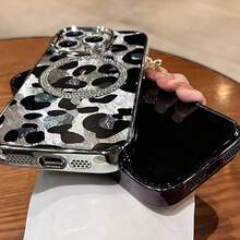 For IPhone 16 Pro Case Magnetic Glitter Compatible With MagSafe Diamond Leopard Cheetah Print Phone Case Cover For IPhone 16 Pro,Pink2025.1apple007 - Màu tím - Xem 12